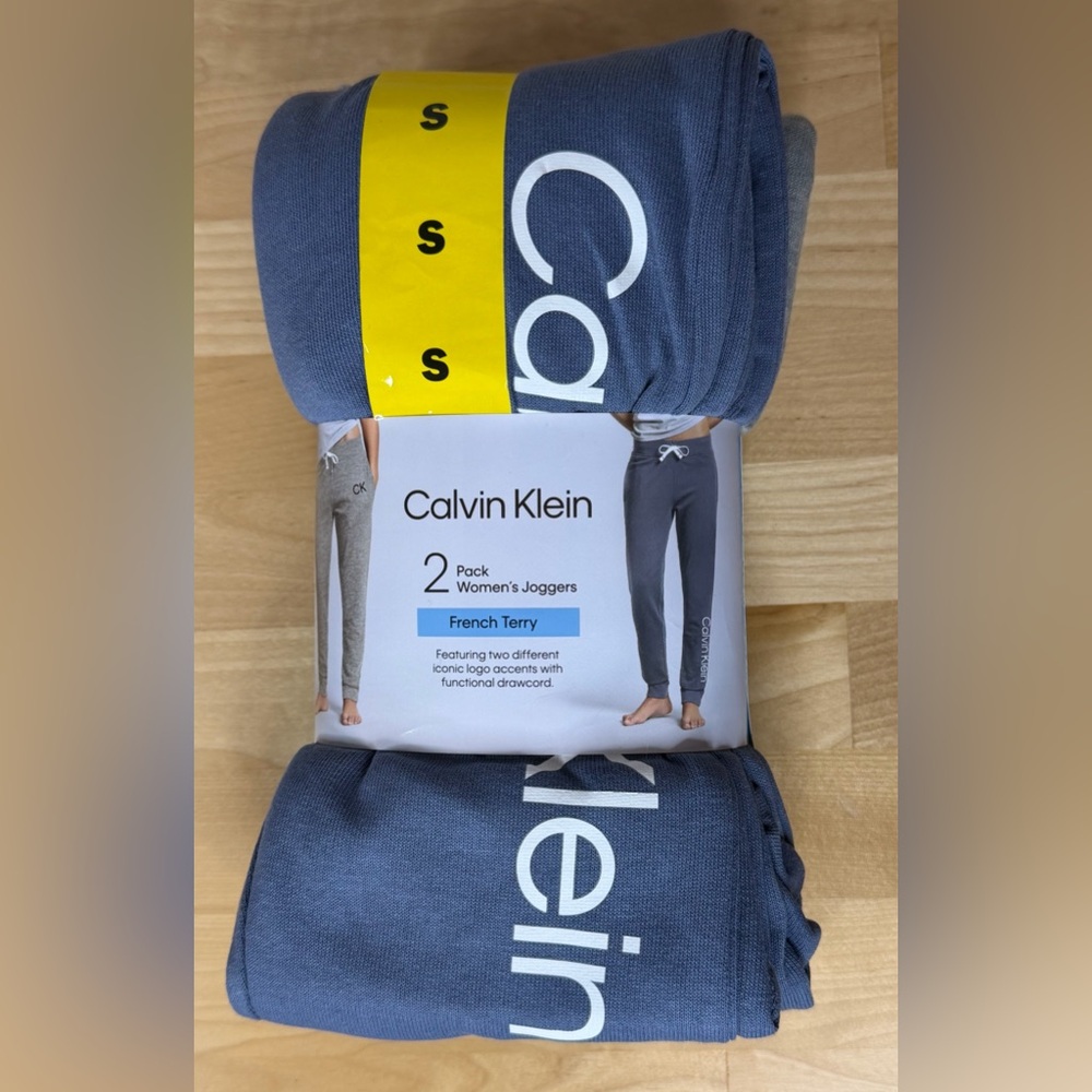 Calvin Klein French Terry Jogger 2-Pack Blue Gray Small NWT